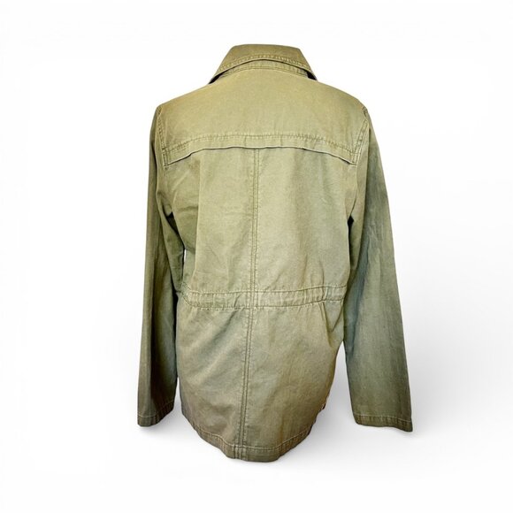 BP Olive Utility Jacket Small Soft Grunge Military Cargo Anthro Style - Picture 3 of 12